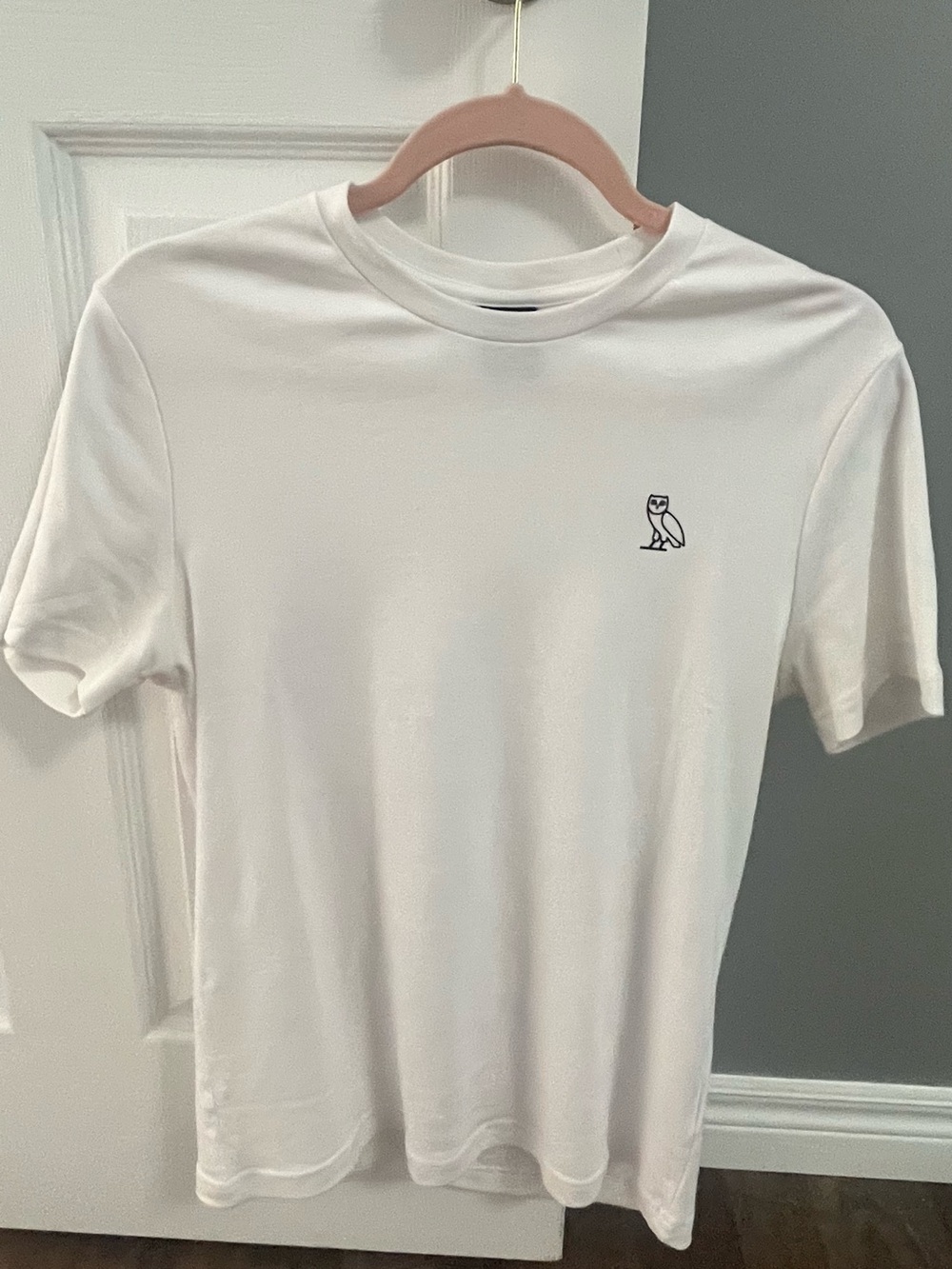 OVO Women's White Short Sleeve Tee with Small Owl Logo
